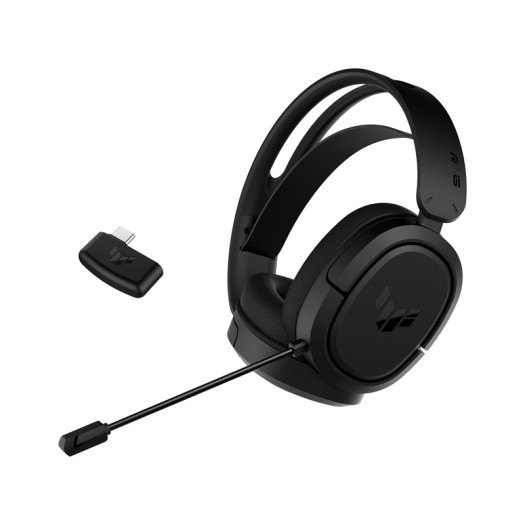 ASUS TUF Gaming H1 Wireless Headset | Discord Certified Mic, 7.1 Surround Sound, 40mm Drivers, 2.4GHz, USB-C, Lightweight, 15 Hour Battery Life, for PC, Mac, Switch, Mobile Devices, PS4, PS5 - Black